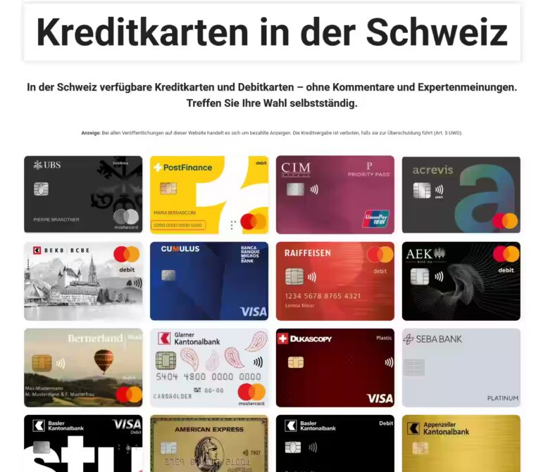 Kreditkarte Schweiz - Karte sofort bestellen-kreditkarte-swiss.com
